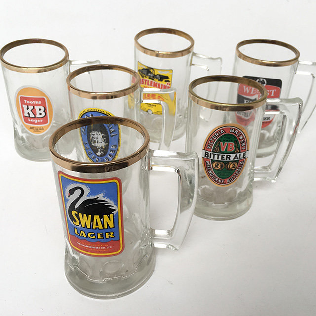 BEER STEIN, Australian Beer Labels - Glass